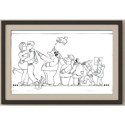 Tode Blazevski 43x23cm Orijinal Karikatür BOD00226