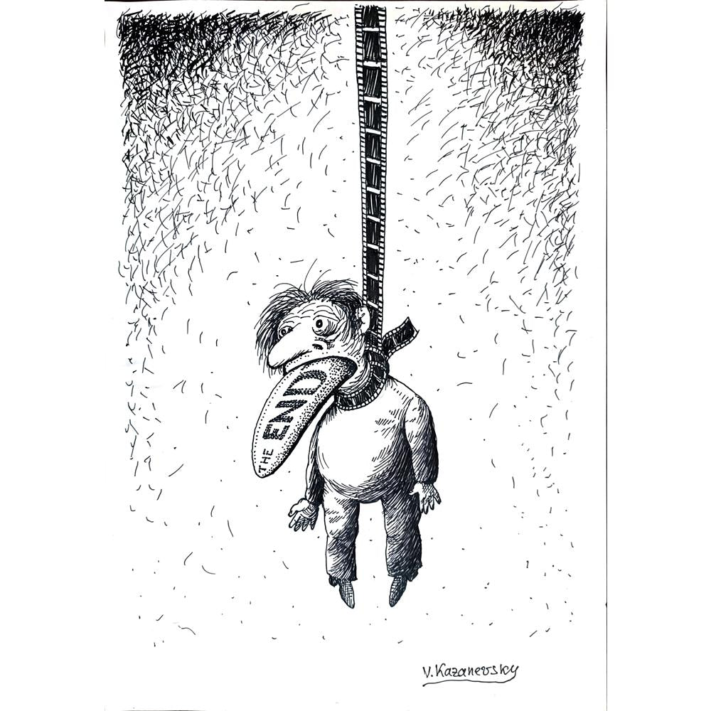 Vladimir Kazanevsky 35x25cm Orijinal Karikatür BOD00244