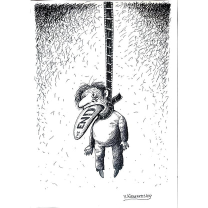 Vladimir Kazanevsky 35x25cm Orijinal Karikatür BOD00244