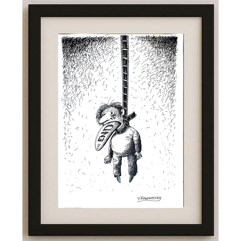 Vladimir Kazanevsky 35x25cm Orijinal Karikatür BOD00244