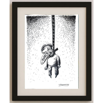 Vladimir Kazanevsky 35x25cm Orijinal Karikatür BOD00244