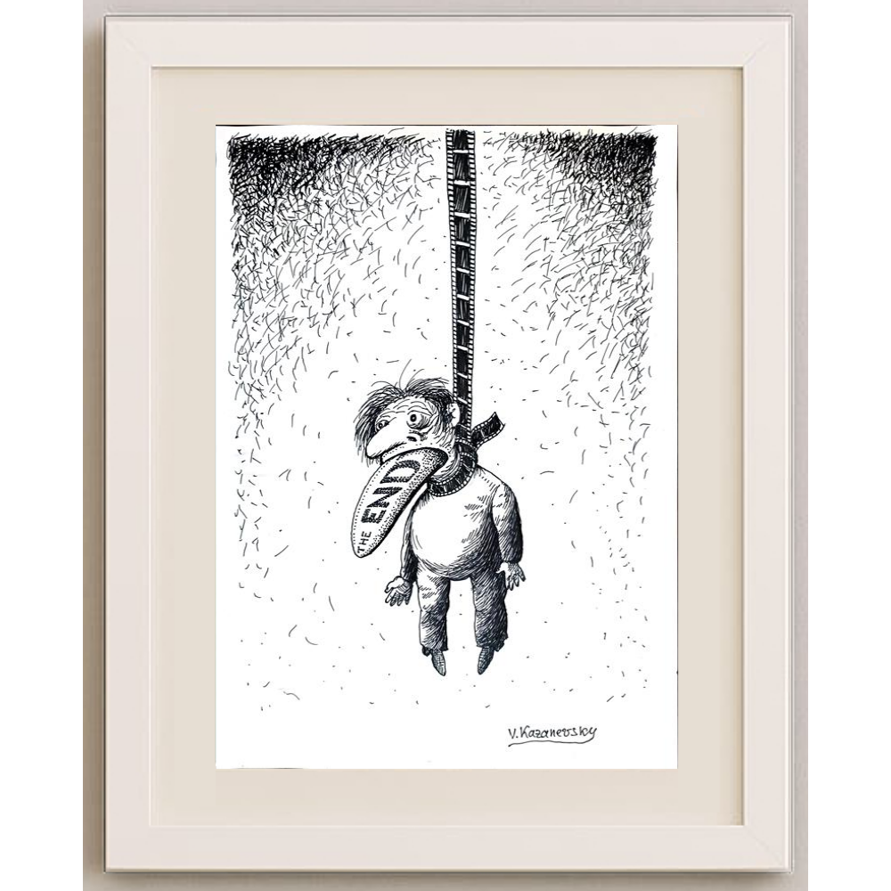 Vladimir Kazanevsky 35x25cm Orijinal Karikatür BOD00244