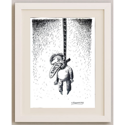 Vladimir Kazanevsky 35x25cm Orijinal Karikatür BOD00244