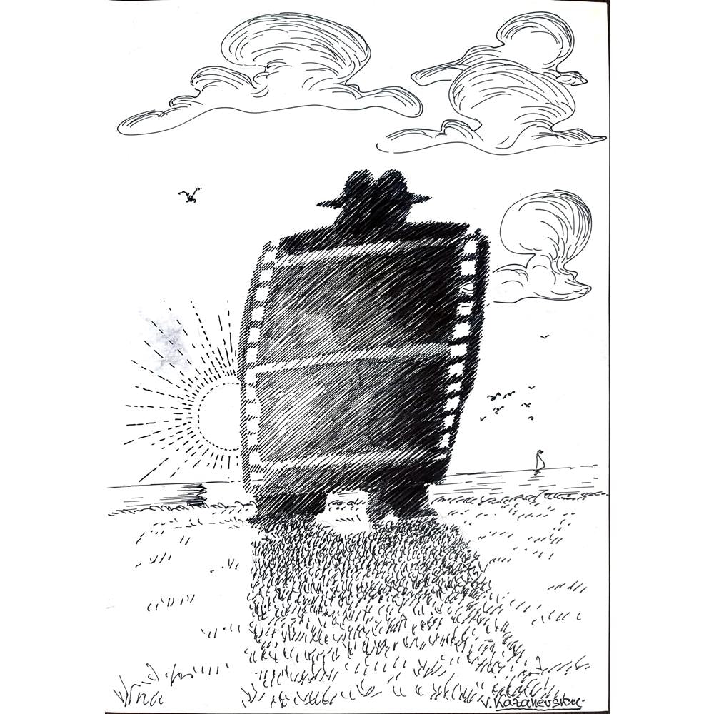Vladimir Kazanevsky 35x25cm Orijinal Karikatür BOD00246