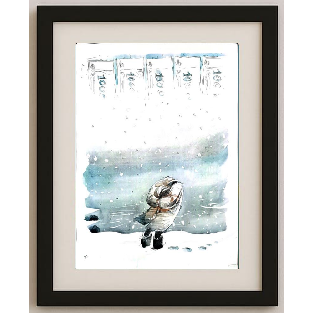 Viacheslav Bibishev 43x30cm Orijinal Karikatür BOD00250