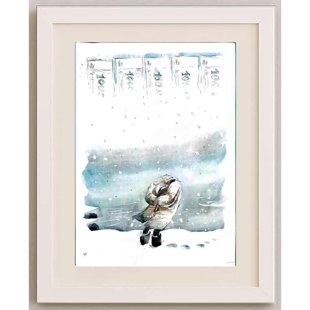 Viacheslav Bibishev 43x30cm Orijinal Karikatür BOD00250