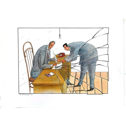 Vladimir Stefanov 43x30cm Orijinal Karikatür BOD00251