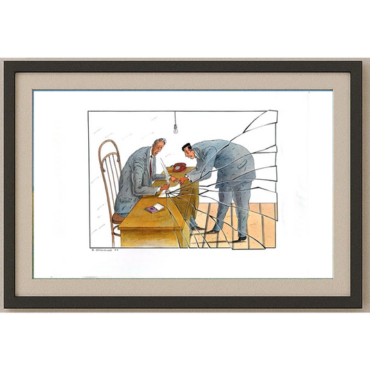 Vladimir Stefanov 43x30cm Orijinal Karikatür BOD00251