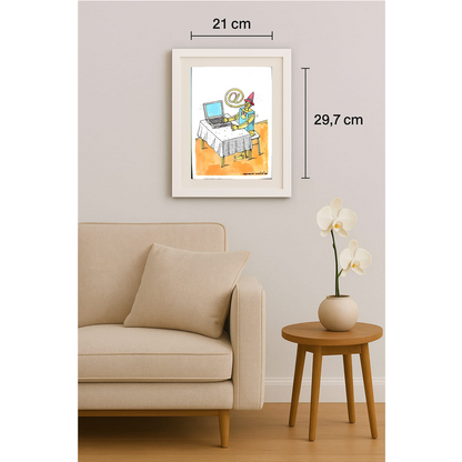 Porumbita Mihaita 29x21cm Orijinal Karikatür BOD00271