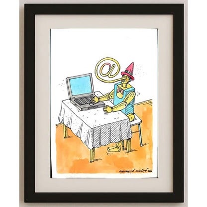 Porumbita Mihaita 29x21cm Orijinal Karikatür BOD00271