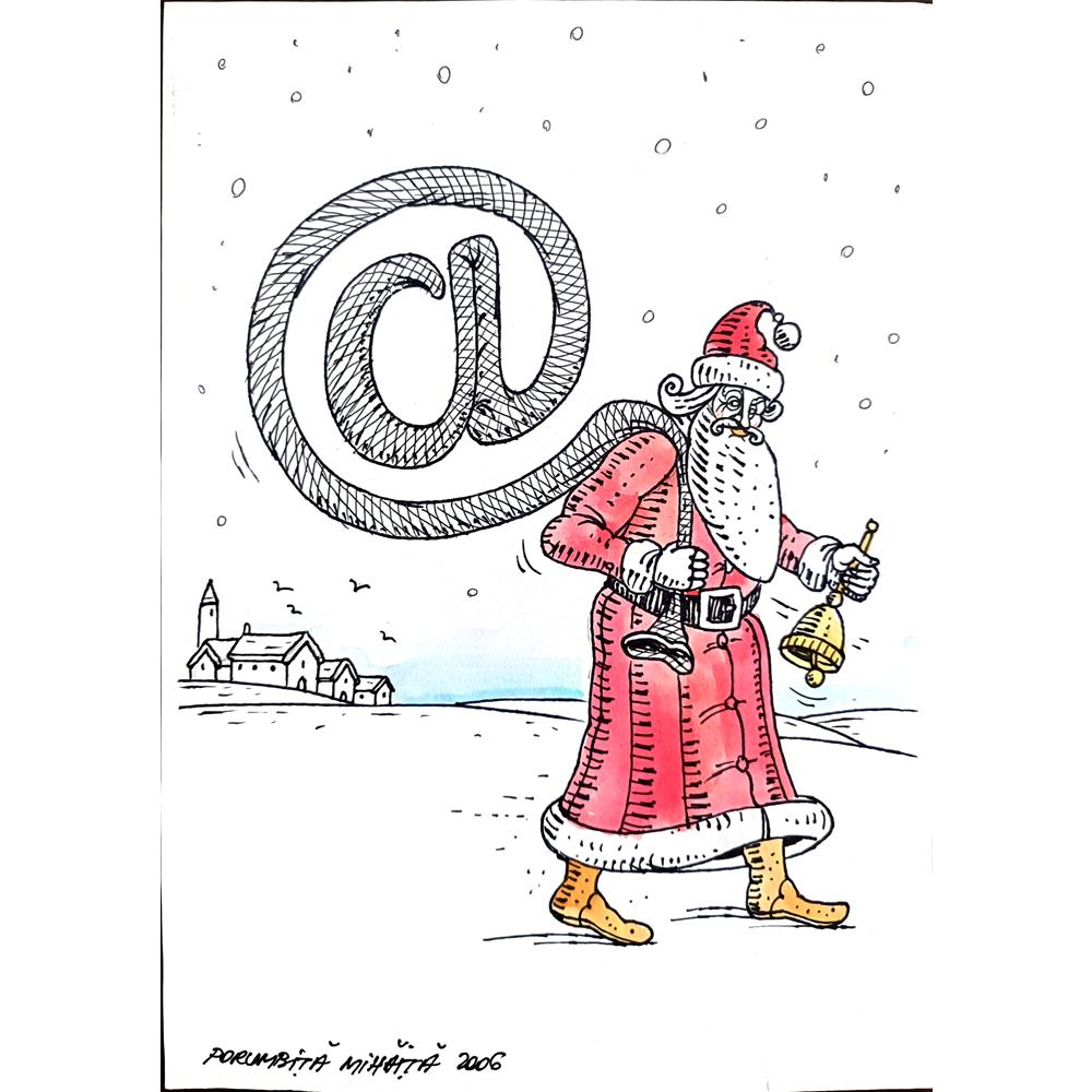 Porumbita Mihaita 29x21cm Orijinal Karikatür BOD00272
