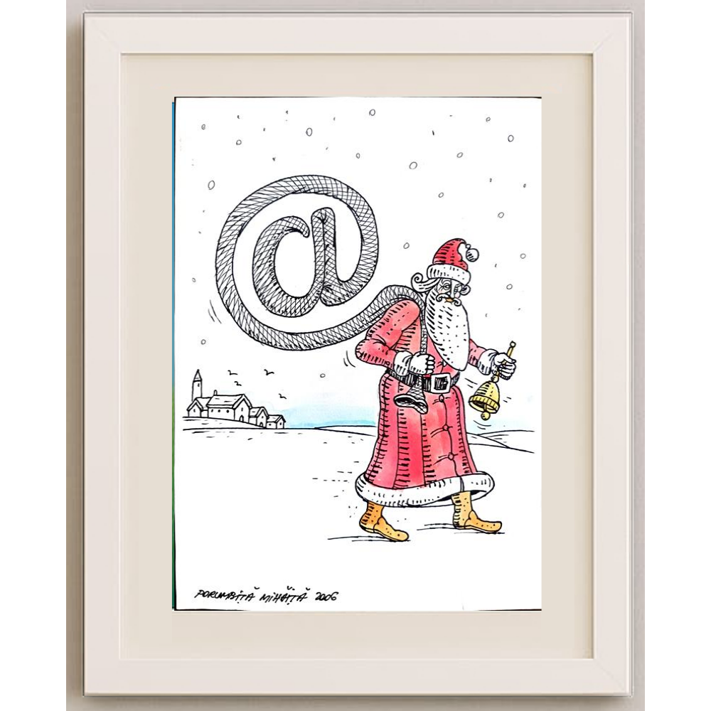 Porumbita Mihaita 29x21cm Orijinal Karikatür BOD00272