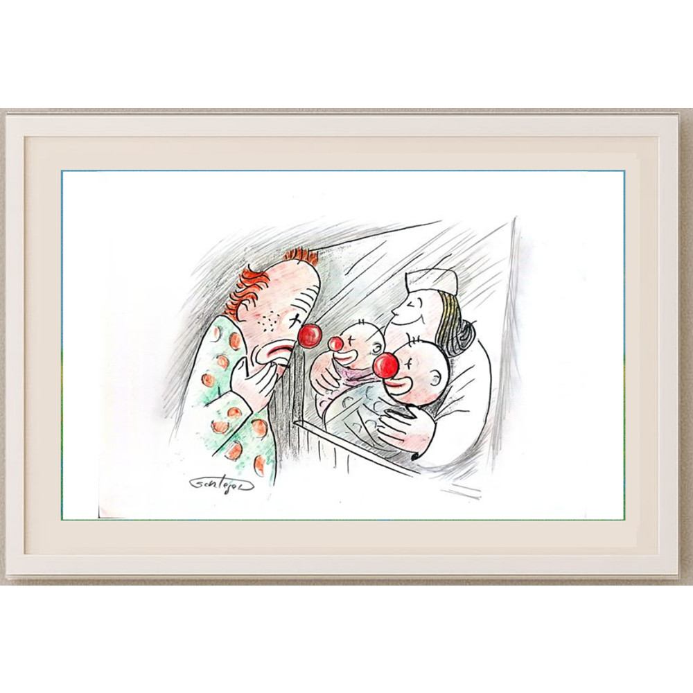 Wolfgang Schlegel 29x21cm Orijinal Karikatür BOD00273