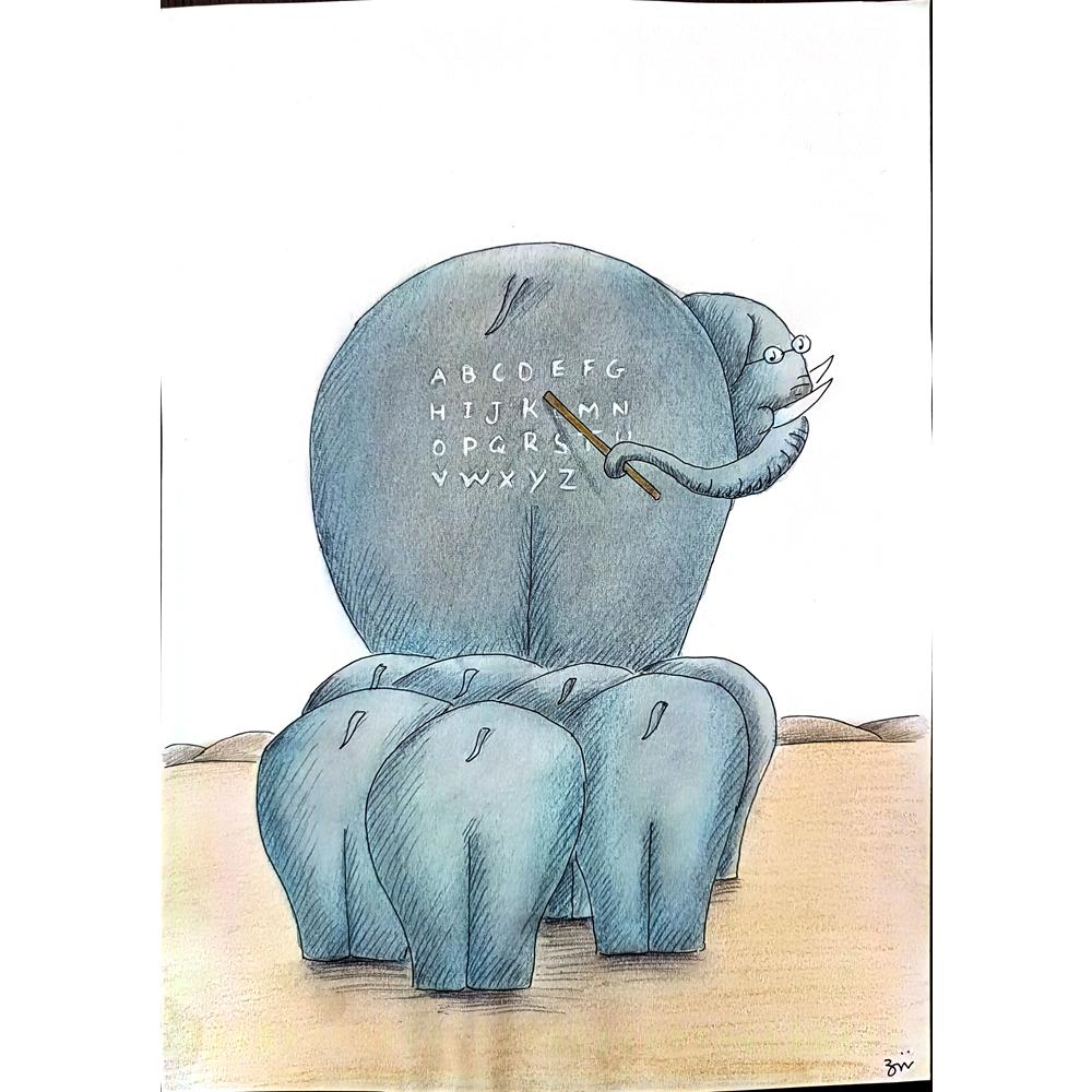 Masoud Ziaei Zardkhashoei 29x21cm Original Cartoon BOD00276