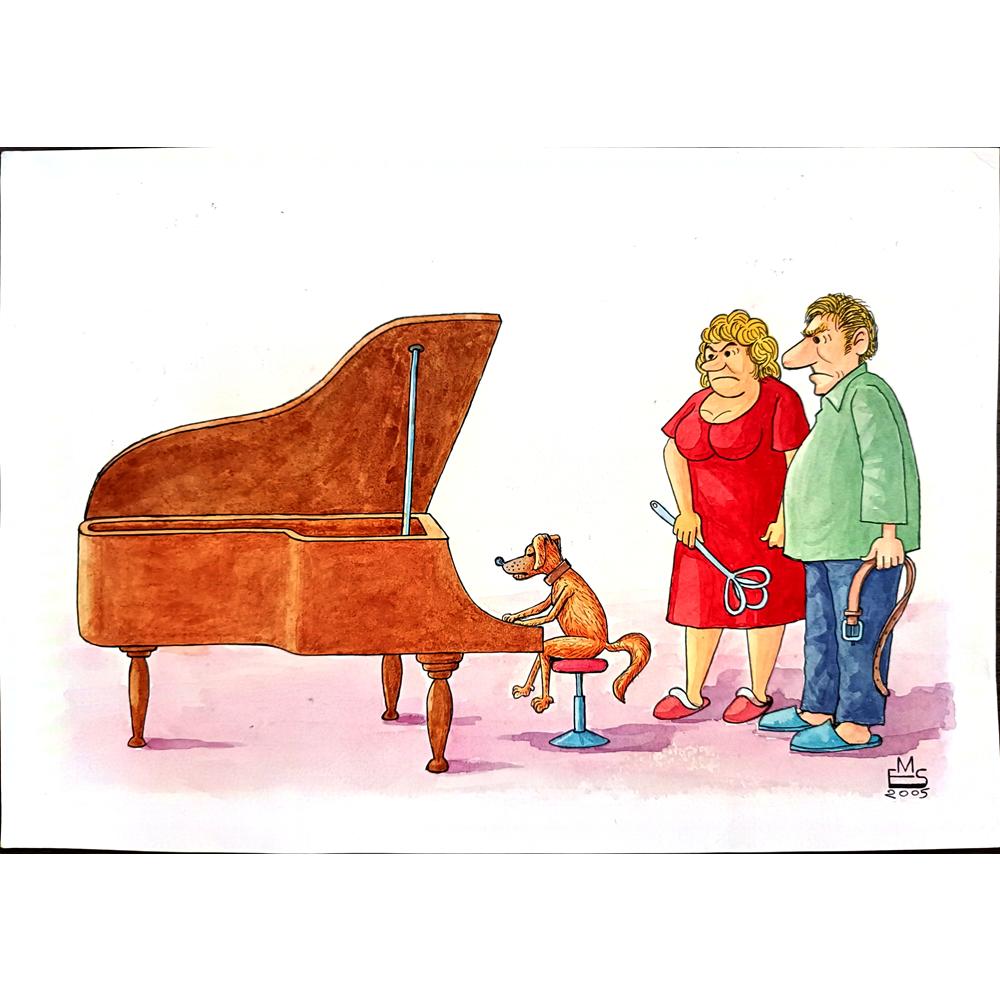 Eshonkulov Maxmudjon 29x21cm Orijinal Karikatür BOD00277