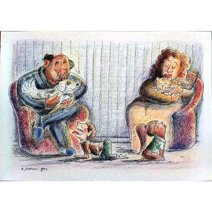 Ali Mardomi 29x21cm Orijinal Karikatür BOD00278