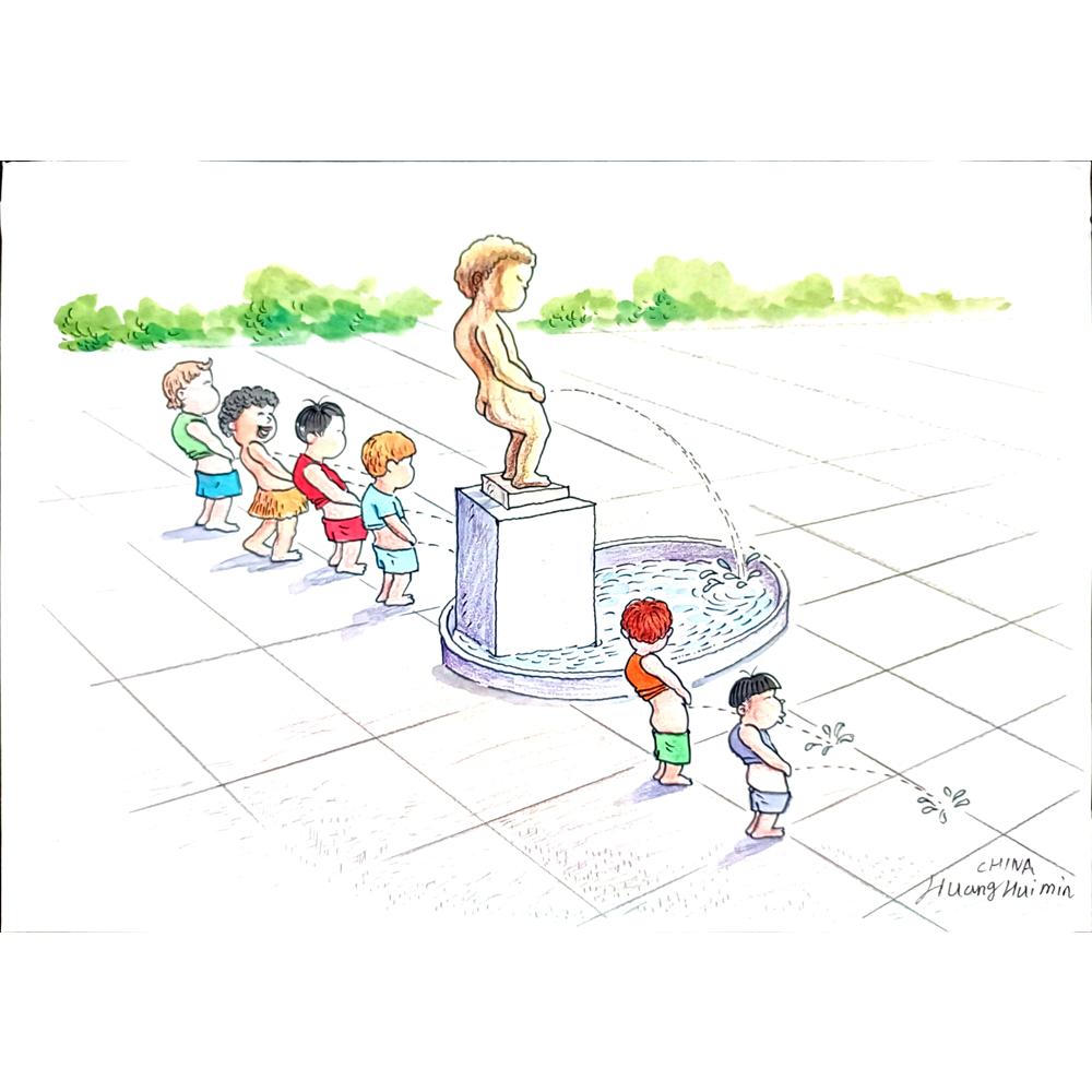 Huang Hui Min 29x21cm Orijinal Karikatür BOD00279