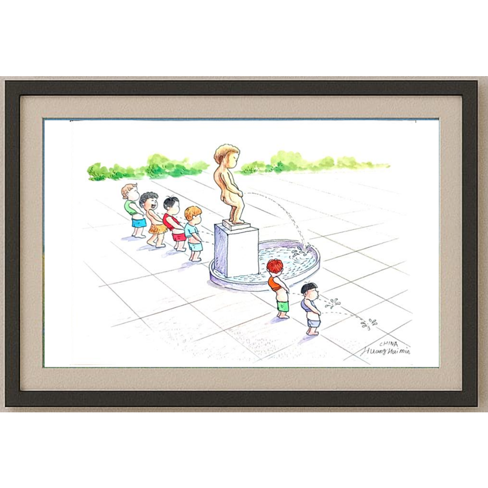 Huang Hui Min 29x21cm Orijinal Karikatür BOD00279