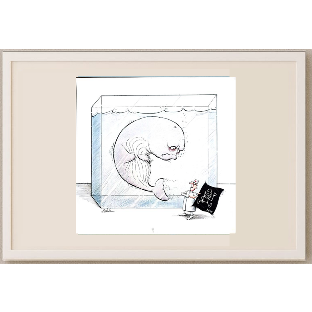Edik Boghosian Korakaki 28x27cm Orijinal Karikatür BOD00281