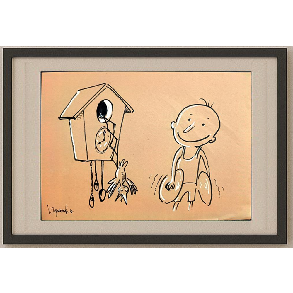 Nickolay Chernyshev 29x21cm Orijinal Karikatür BOD00289