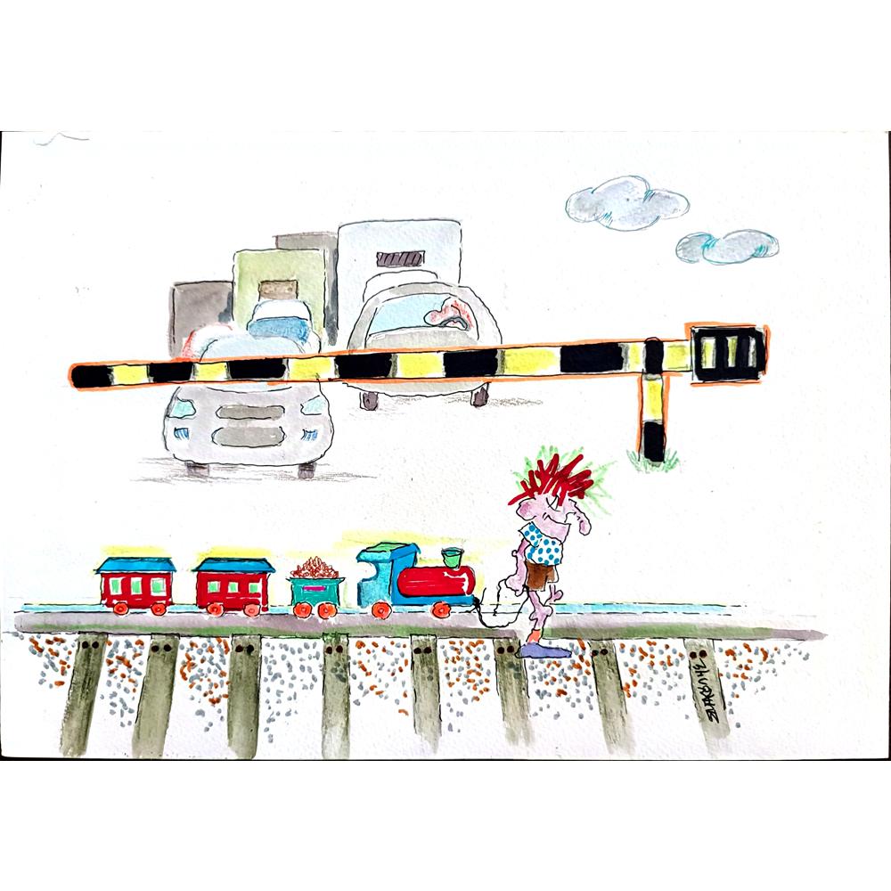 Serafim Bakoulis 43x15cm Orijinal Karikatür BOD00293