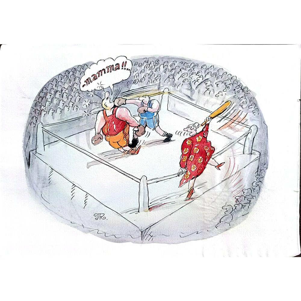 Pyotr Kulinich 29x21cm Orijinal Karikatür BOD00296
