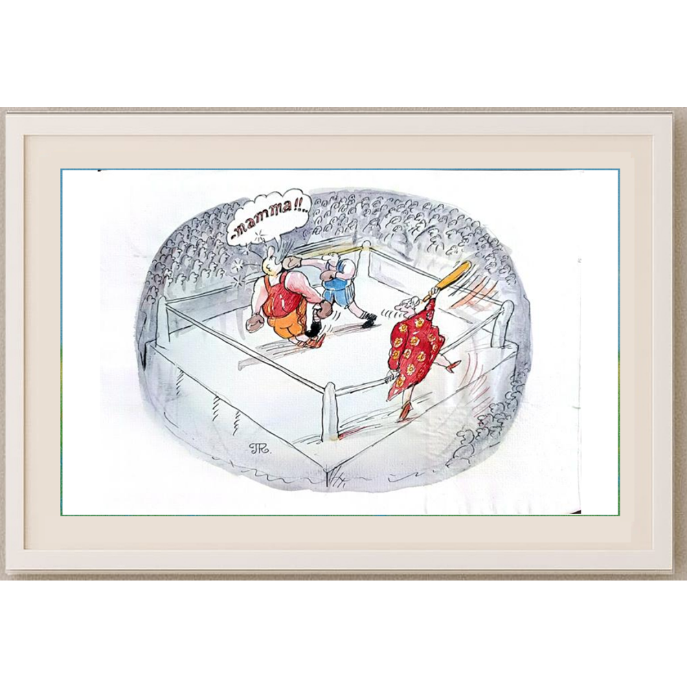 Pyotr Kulinich 29x21cm Orijinal Karikatür BOD00296