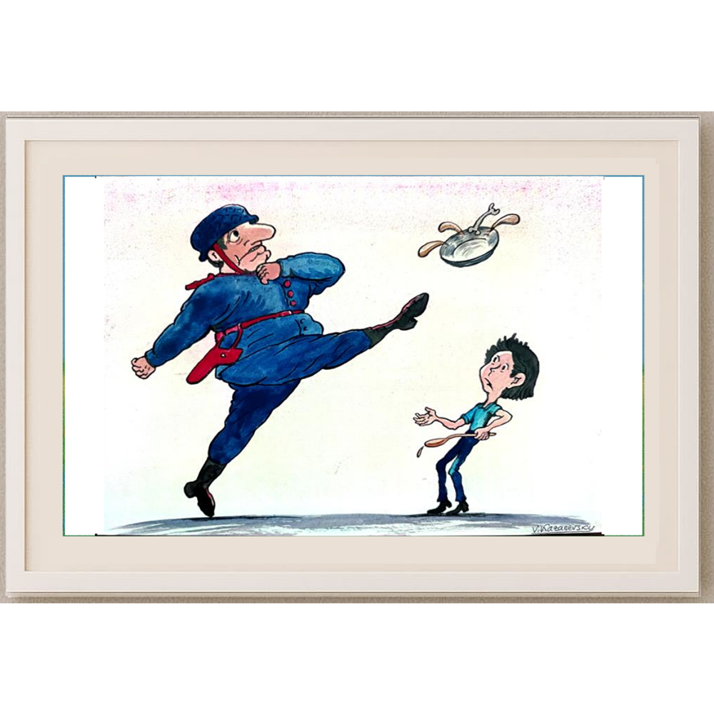 Vladimir Kazanevsky 29x21cm Orijinal Karikatür BOD00298