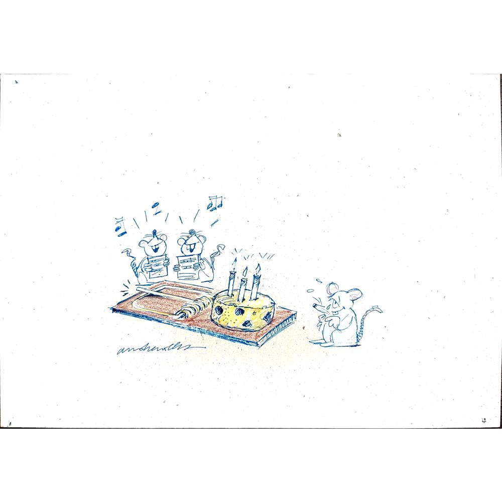 Andre Nollet 29x21cm Orijinal Karikatür BOD00302