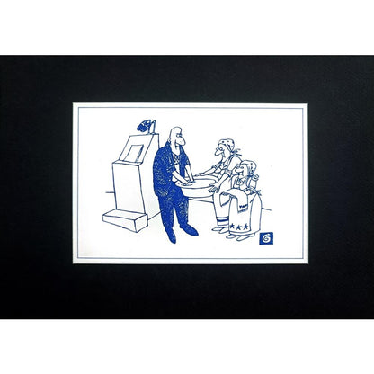 Unknown 15x10cm Orijinal Karikatür BOD00322