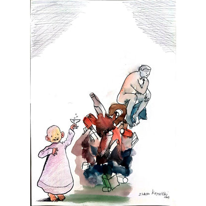 Zlatko Krstevski 29x21cm Original Cartoon BOD00324