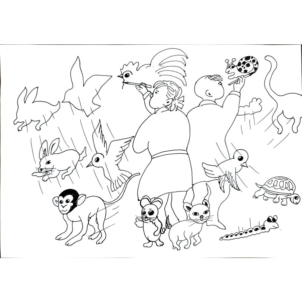 Hua Ting Huan 29x21cm Orijinal Karikatür BOD00329