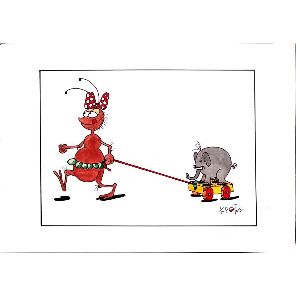 Tadeusz Krotos 29x21cm Original Cartoon BOD00335
