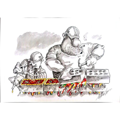 Sergey Savilov 29x21cm Orijinal Karikatür BOD00337