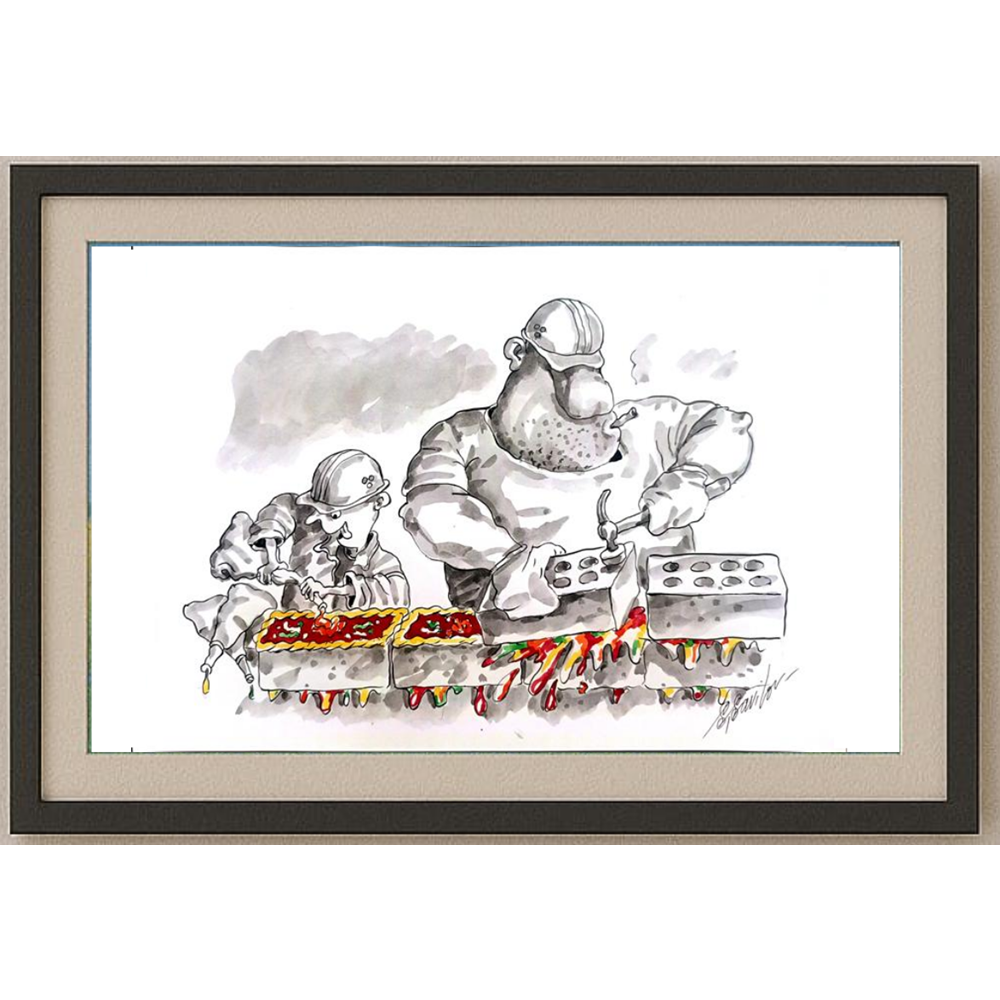 Sergey Savilov 29x21cm Orijinal Karikatür BOD00337