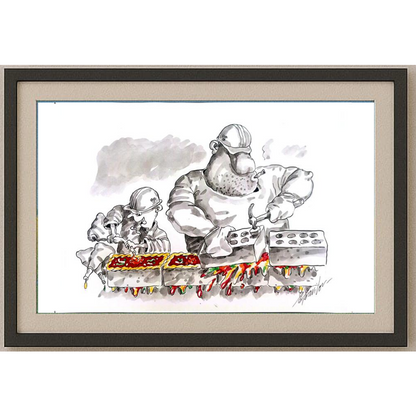 Sergey Savilov 29x21cm Orijinal Karikatür BOD00337
