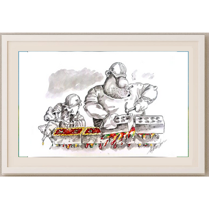 Sergey Savilov 29x21cm Orijinal Karikatür BOD00337