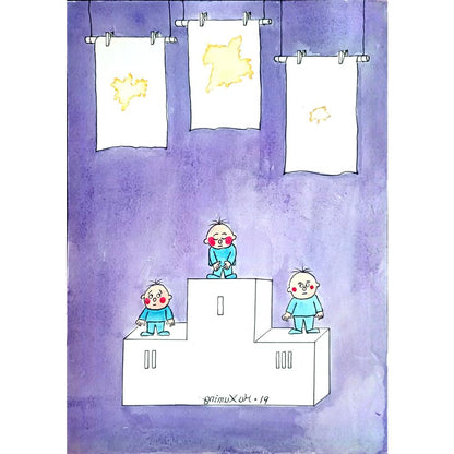 Hu Xuming 29x21cm Orijinal Karikatür BOD00338