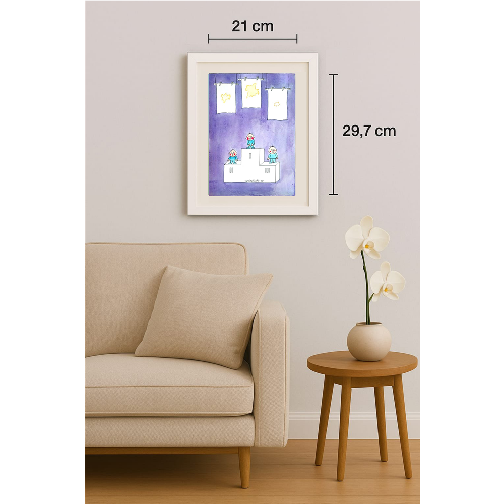 Hu Xuming 29x21cm Orijinal Karikatür BOD00338