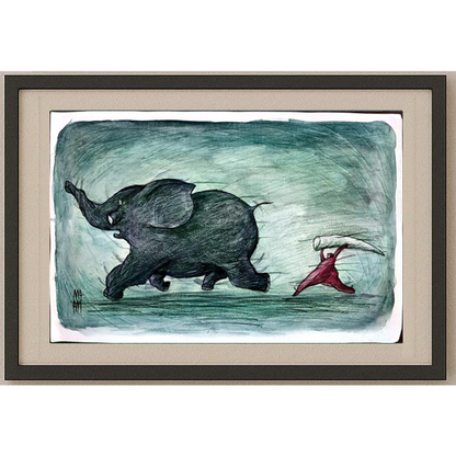 Majid Amini 35x21cm Orijinal Karikatür BOD00341