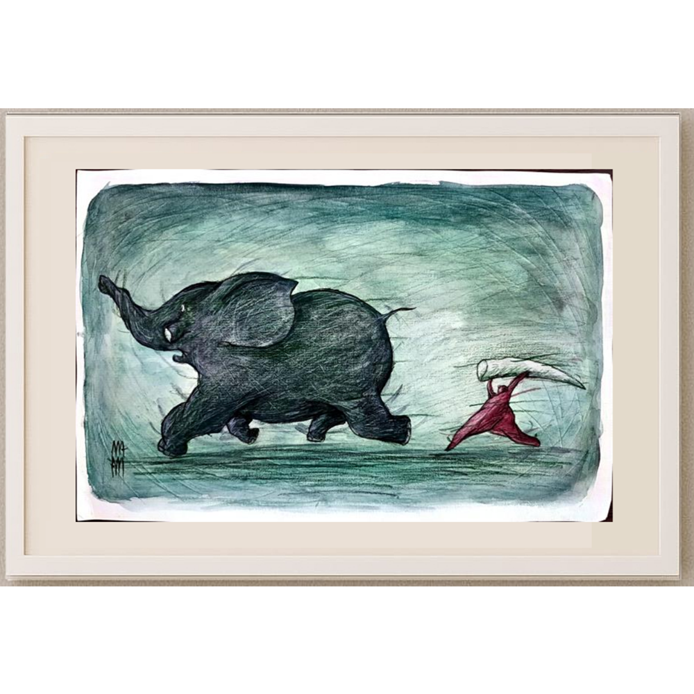Majid Amini 35x21cm Orijinal Karikatür BOD00341