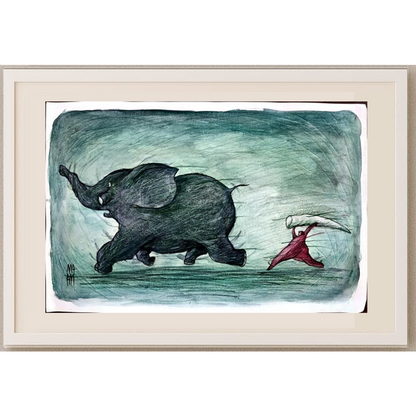 Majid Amini 35x21cm Orijinal Karikatür BOD00341
