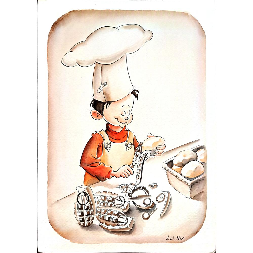 Lei Hao 29x21cm Orijinal Karikatür BOD00342