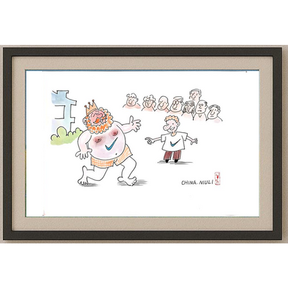 Niu Li 29x21cm Orijinal Karikatür BOD00357