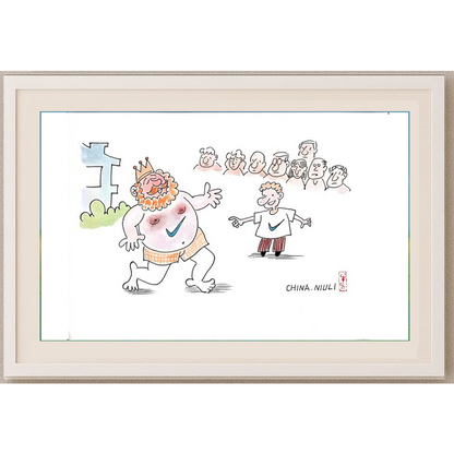 Niu Li 29x21cm Orijinal Karikatür BOD00357