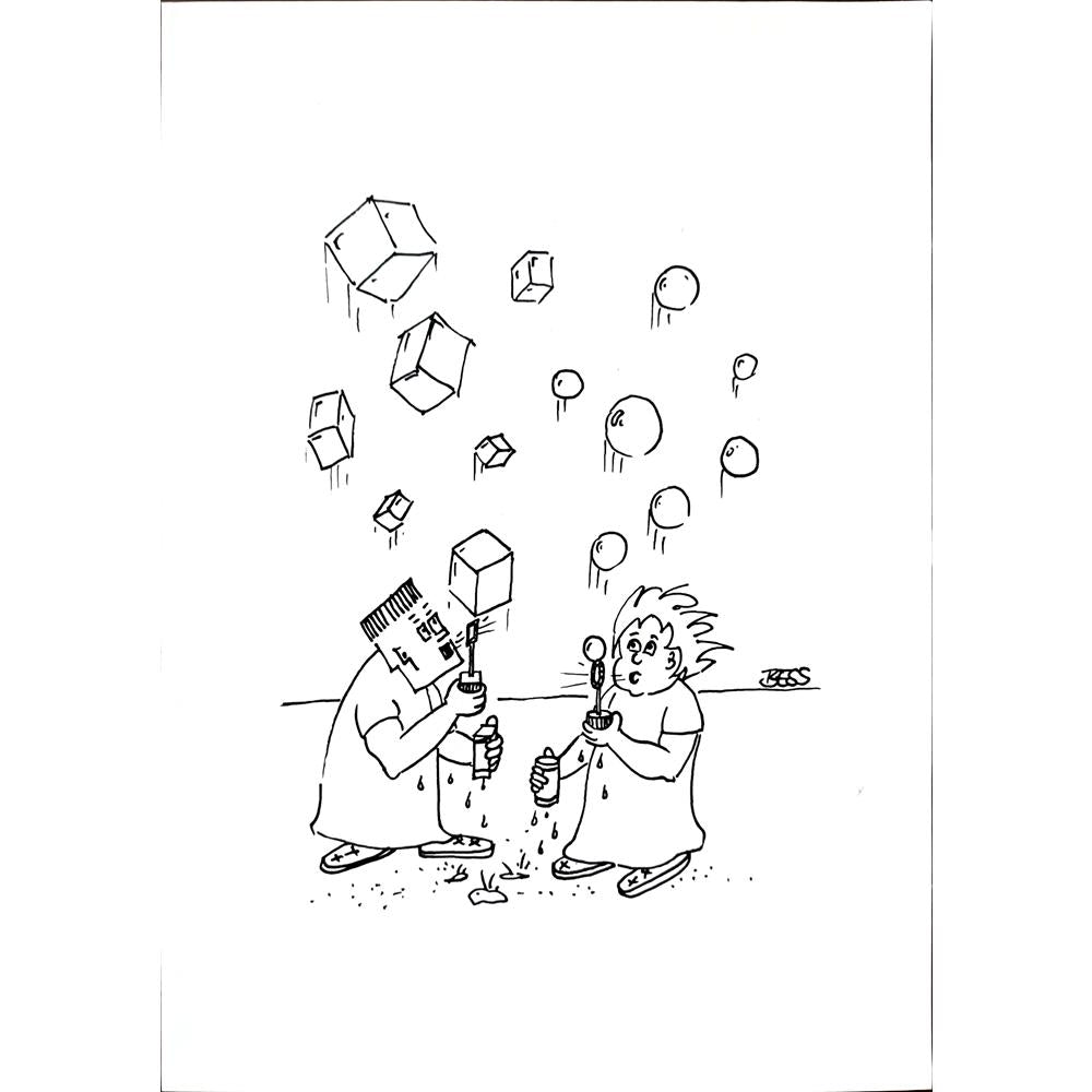 Winfried Besslich 29x21cm Orijinal Karikatür BOD00363