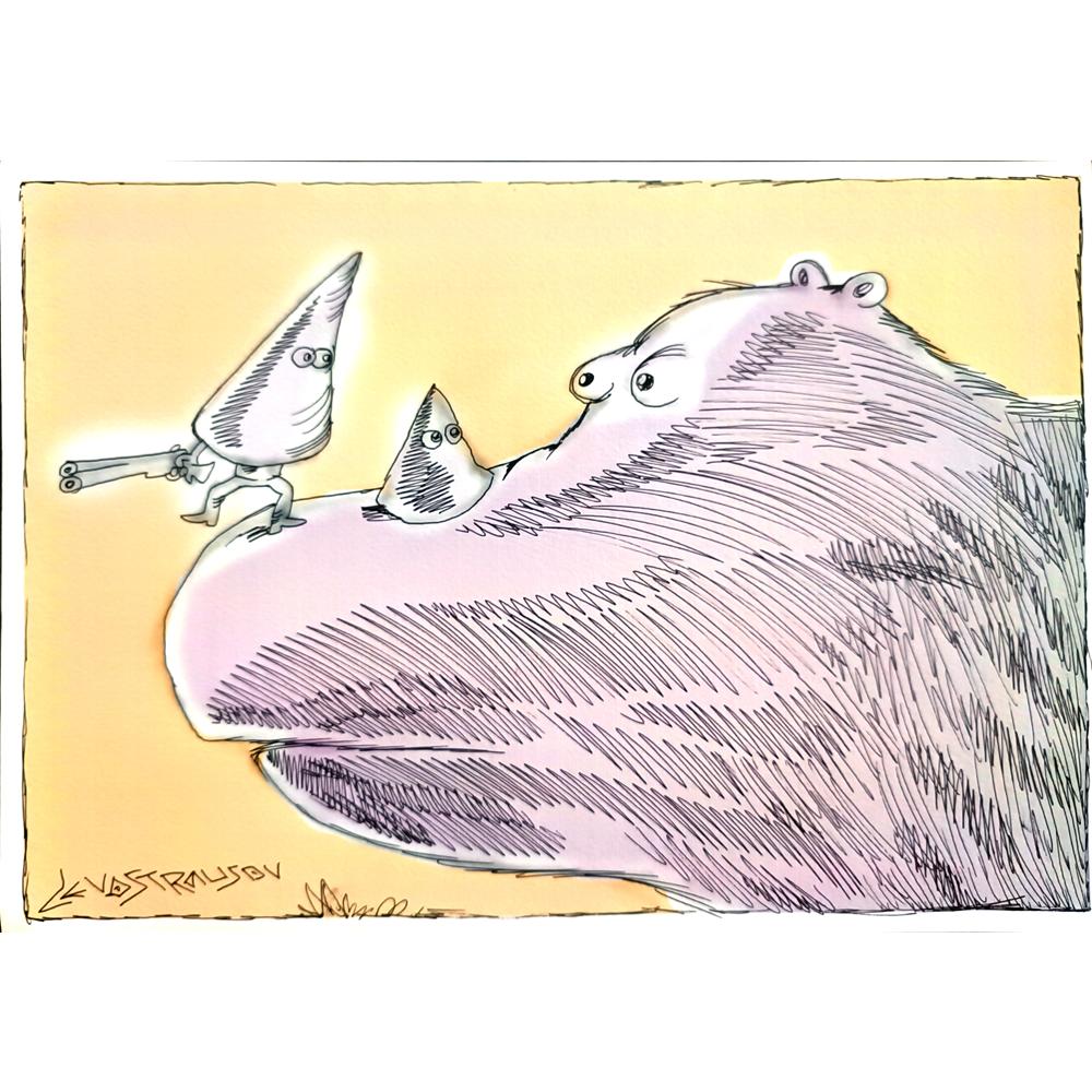 Chenzov Lev 29x21cm Orijinal Karikatür BOD00364