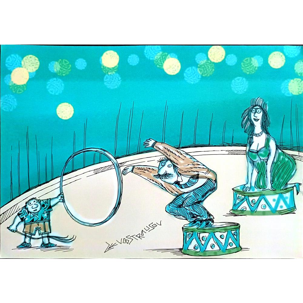 Chenzov Lev 29x21cm Orijinal Karikatür BOD00368
