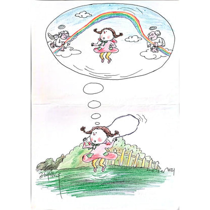 Zhang Wei 29x21cm Original Cartoon BOD00369