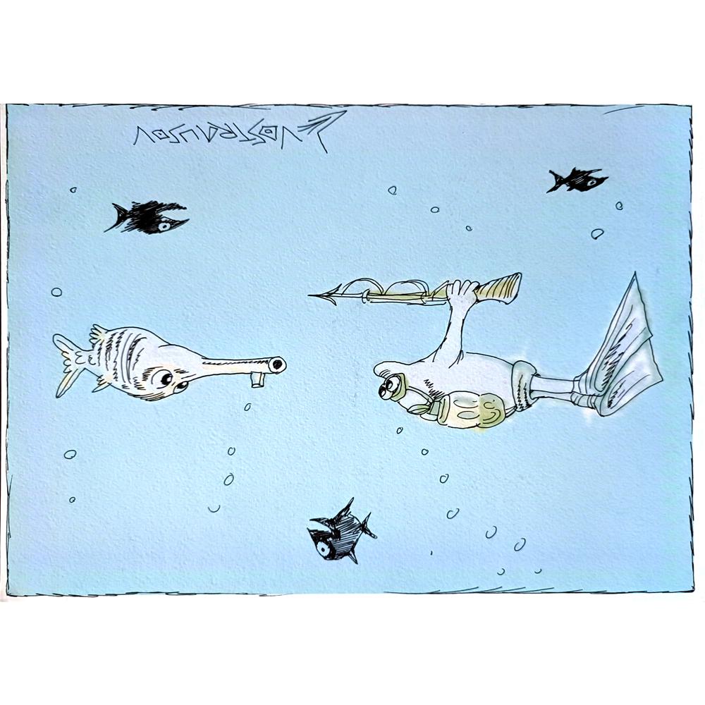 Chenzov Lev 29x21cm Orijinal Karikatür BOD00370